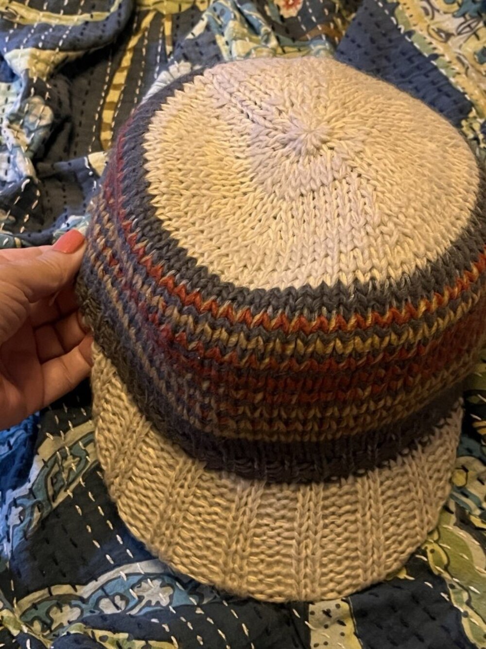 SCALA Handmade Wool Blend Multi-Color Knit Hat Cap Women's One Size - Picture 3 of 8